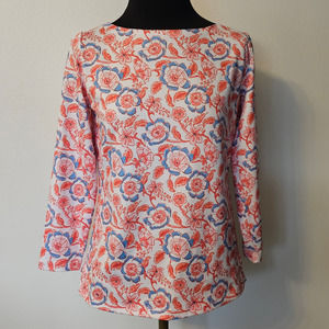 EUC Vineyard Vines Women's Casual Sankaty Floral 3/4 Sleeve Shirt Top XS